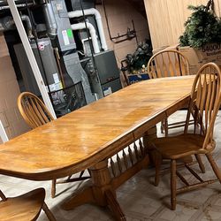 Solid Oak Wooden Kitchen Table