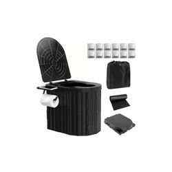 (940023) Portable Camping Toilet for Adults with Handle and Detachable Bracket, Outdoor Toilet for Camping Toilets Portable Potty, Bucket Toilets for