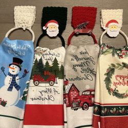 Christmas Crochet Towel Holder 