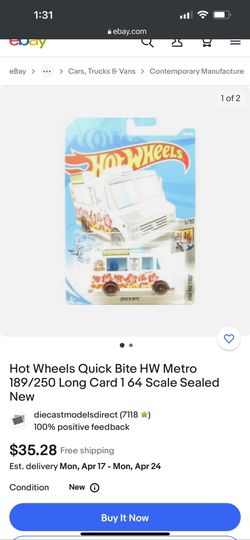 Hot Wheels Quick Bite HW Metro 189/250 Long Card 1 64 Scale  Brand New