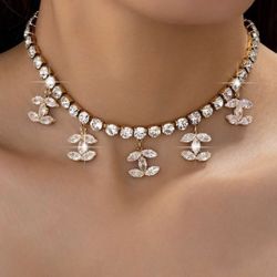 Women’s CC  Crystal Chocker Style Necklace 
