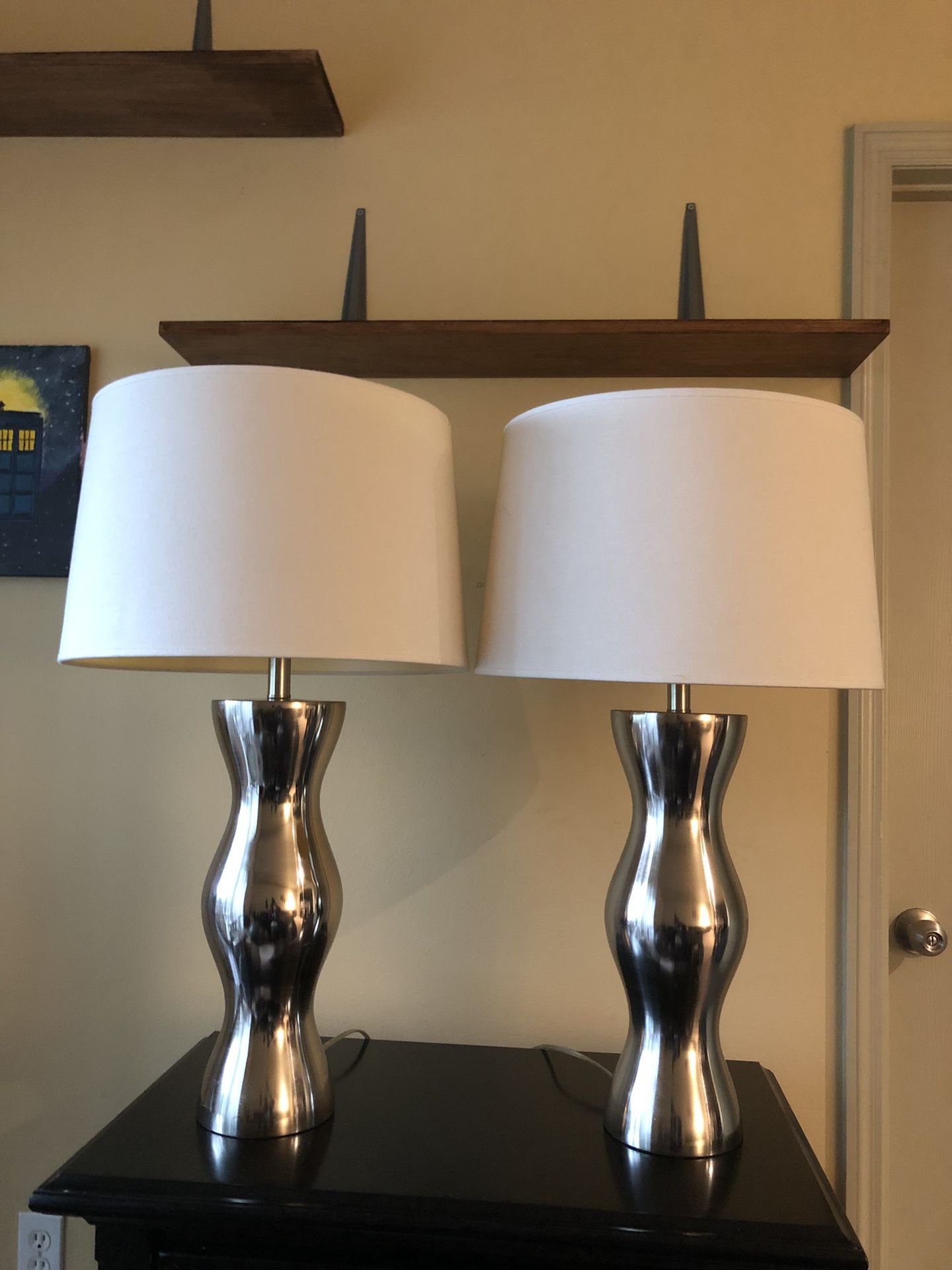 Modern Metallic Nickel Hourglass Lamps