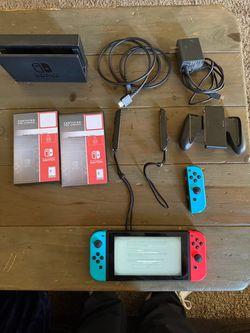 Nintendo Switch HACSKABAH / V2 with Neon Blue + Neon Red Joy-Cons