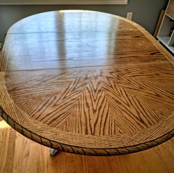 ✨ Custom Refinished Solid Wood Pedestal Dining Table – Exceptional Quality ✨