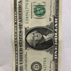 fancy serial # 7/4/1776 1 Dollar