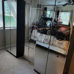 BLack Mirrored Closet