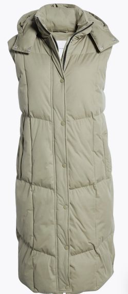 Avec Les Filles Rosemary Women's Hooded Longline Puffer Vest Thermalpuff Large