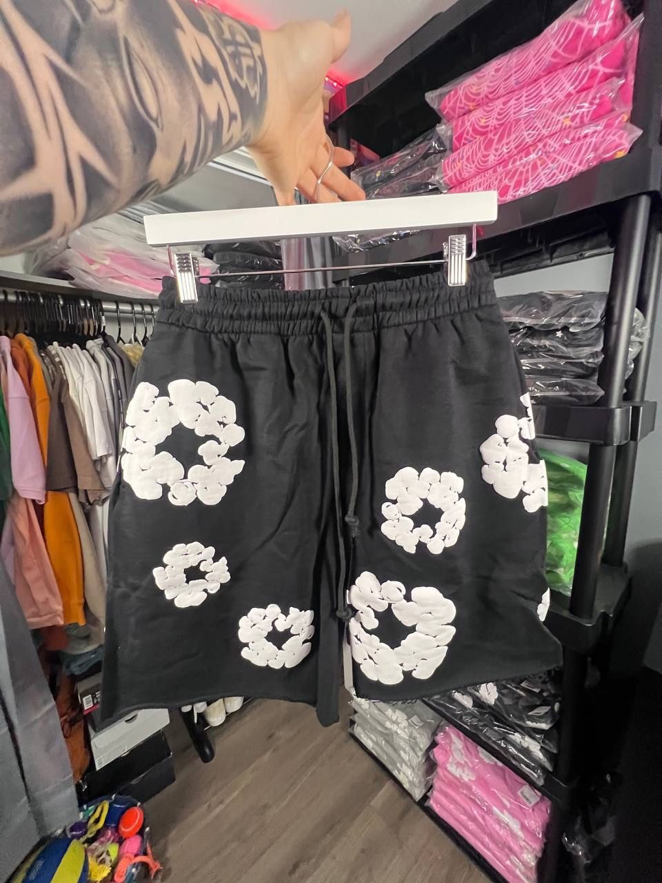 Black And White Denim Tears Shorts