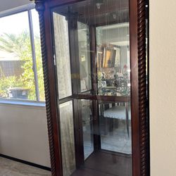 Glass Display Case With Shelves