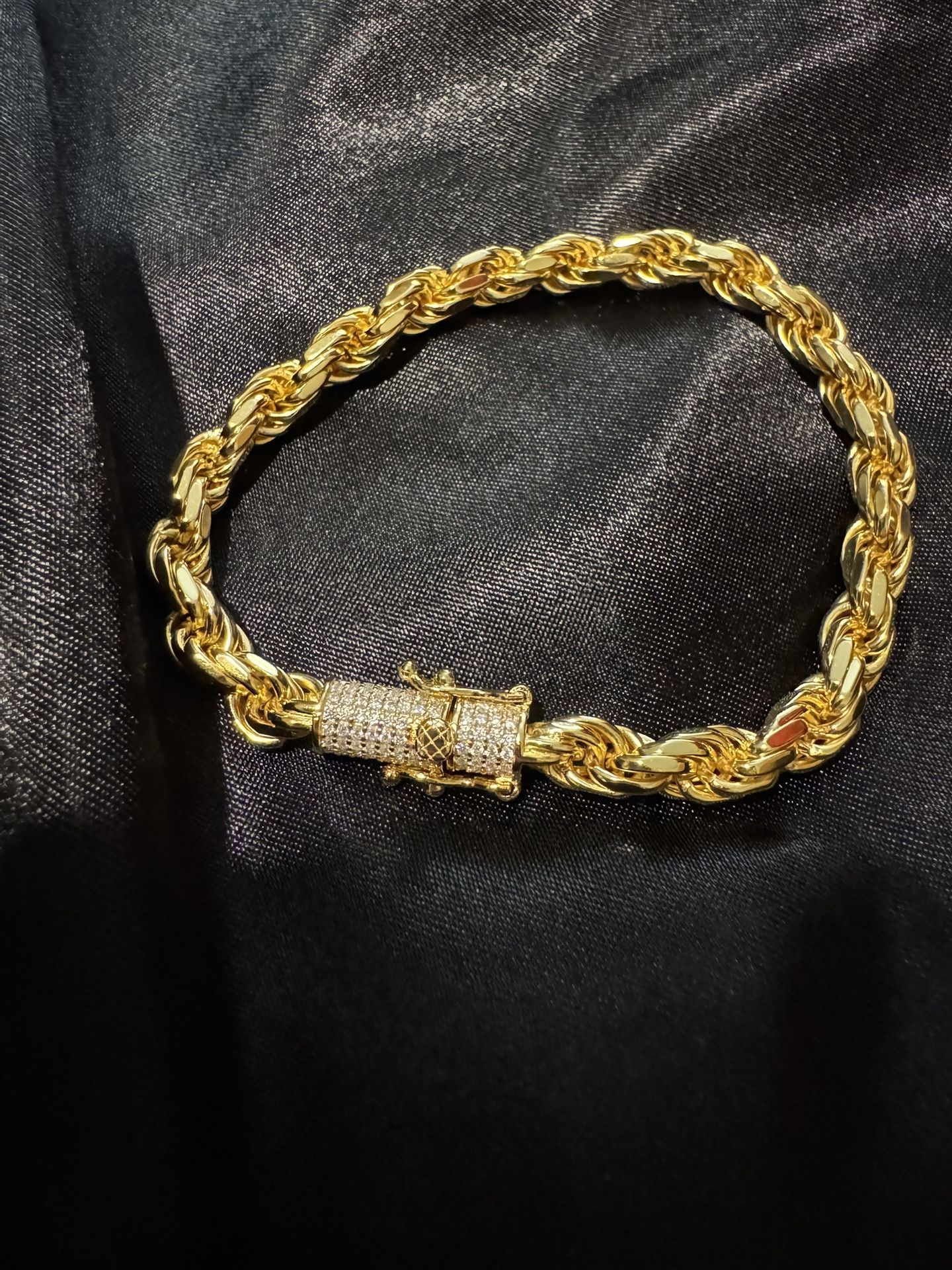 Sterling Silver And Moissanite 6mm Bracelet 7in