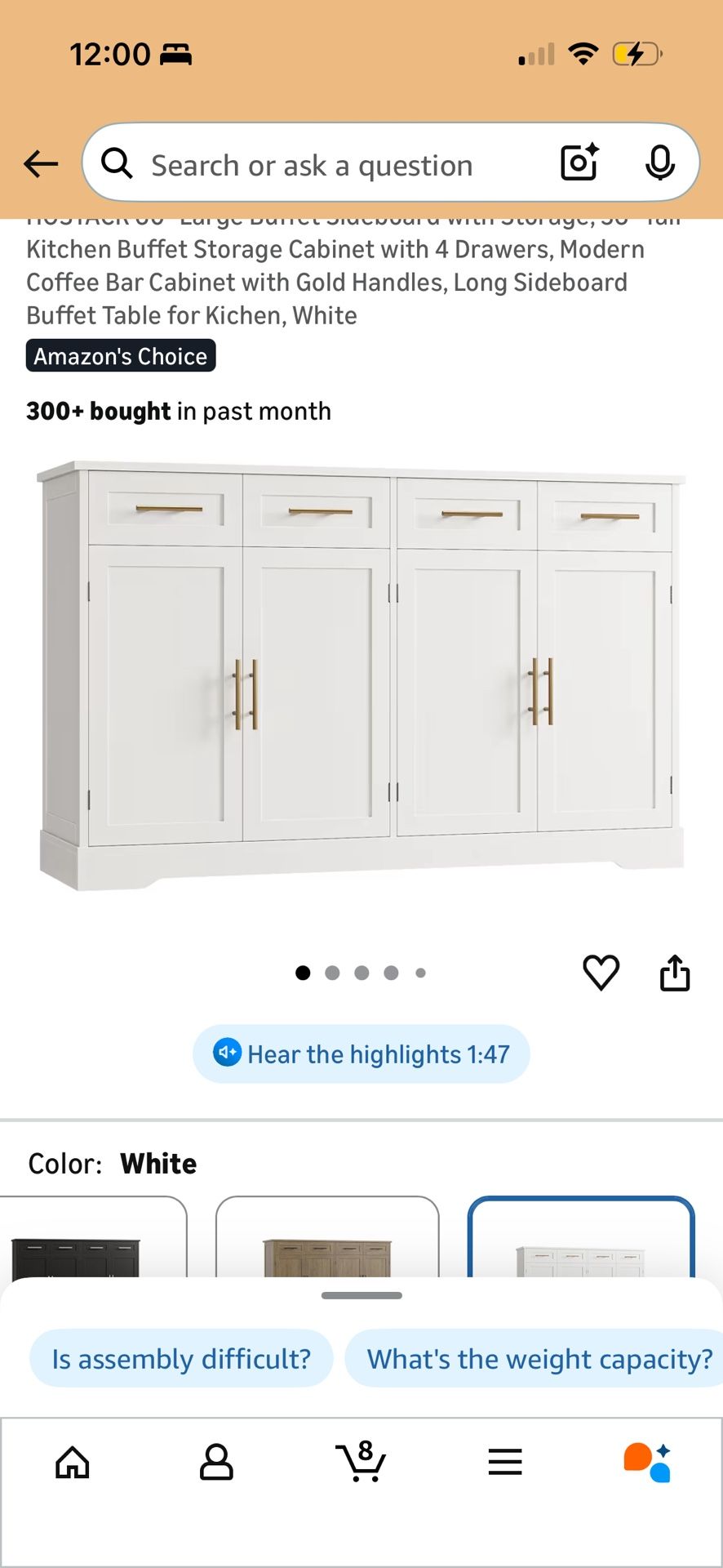 Coffee Bar Storage Cabinet