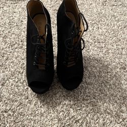 Black Open Toe Booties