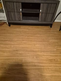 Gray Wood Grain TV Stand with Storage