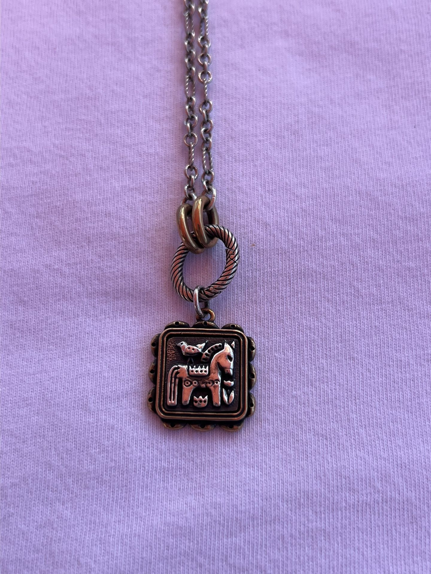 Retired Dos Amigos Charm With Charm Holder Necklace