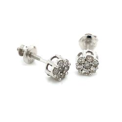 10k White Gold Diamond Cluster Ring Flower Style .25ctw  145462 5