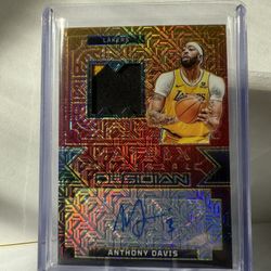 2023-24 Panini Obsidian #MM-DAV Anthony Davis Matrix Materials Molten Mojo Patch Auto /10