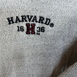 Harvard Licensed Gear Collegiate Full Zip Men's Gray Jacket Collegiate Unisex Sweater Small