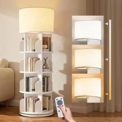Brand new Rotating Bookshelf Tower Floor Lamp with Remote