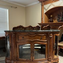 Antique China Cabinet+mirror 