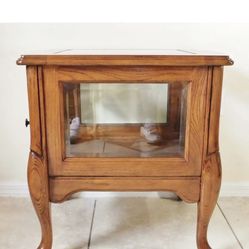 Vintage  Solid Oak Wood Display Cabinet Side/end Accent  Try TryAccent  Try Tank  We WeTank  We 