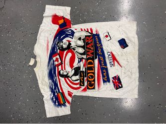 Speedo The Cold War T Shirt 1995 Single Stitch White  Olympics USA Gold War TAGS