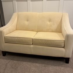 Yellow Velvet Loveseat