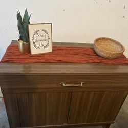 Mid - Century Style Storage Cabinet With Drawer