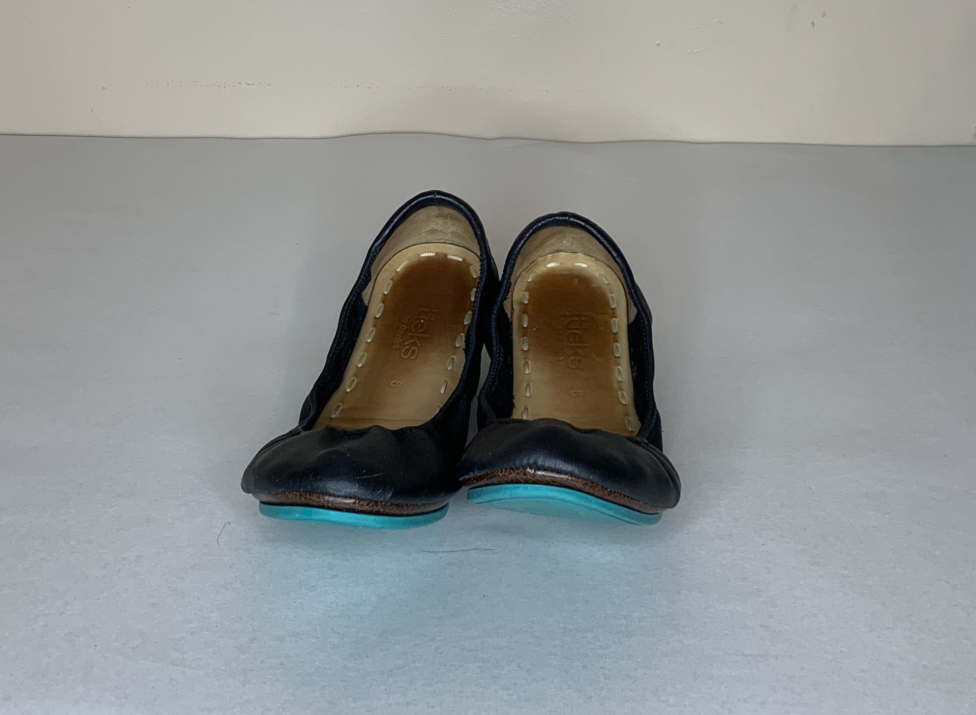 Tieks by Gavrieli Matte Black Leather Flats Size 8 Ballet Shoes Foldable