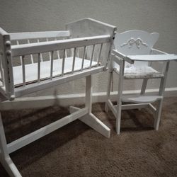 Baby Doll crib and highchair 