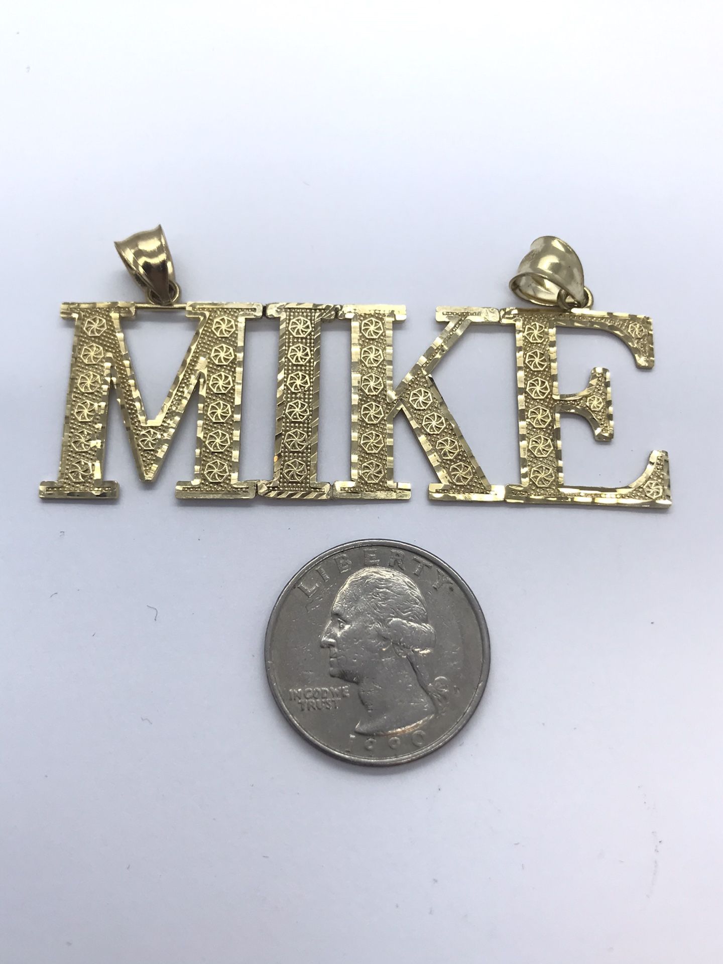 Gold Pendant 10K Solid “Mike” Pendant 
