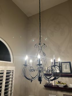 Bronze Wrought Iron Chandelier