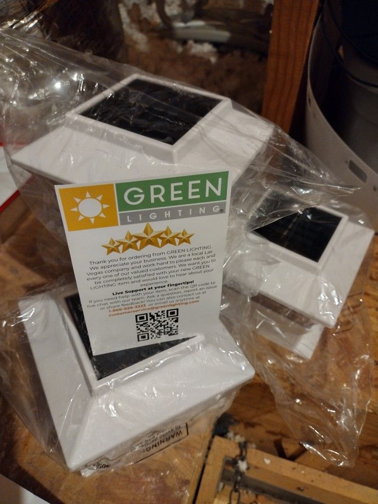 Set Of 4 Solar Fence Post Lights Fits 4" X4"