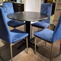Small Brown/Blue/Gold Dining Set