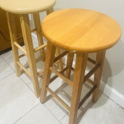 🪑 Pair of Solid Wood Bar Stools – 29” Tall – Great Deal!
