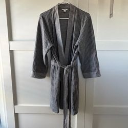 Charter Club Intimates Gray Striped Textured Robe