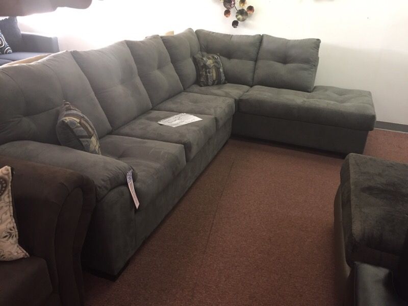 Grey microfiber sectional