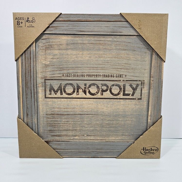 Monopoly Wooden Target Exclusive Puzzle Edition, Hasbro, Vintage Rustic