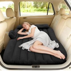 Inflatable Car Air Mattress Back Seat Bed with Air Pump,55 "x 35" Portable Thickened Car Travel Camping Sleeping Air Mattress Blow Up Bed for Car Univ