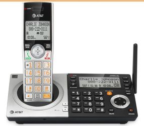 AT&T CL83107 DECT 6.0 Cordless Phone, 1-Handset, Silver/Black.