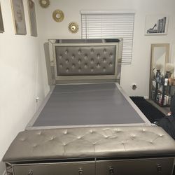 Grey Queen Size Bed 