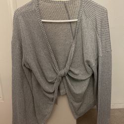 Gray Long Sleeve Crop