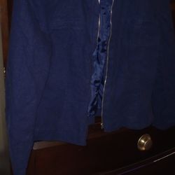 Jacket Blazer Woman's Large Blue
