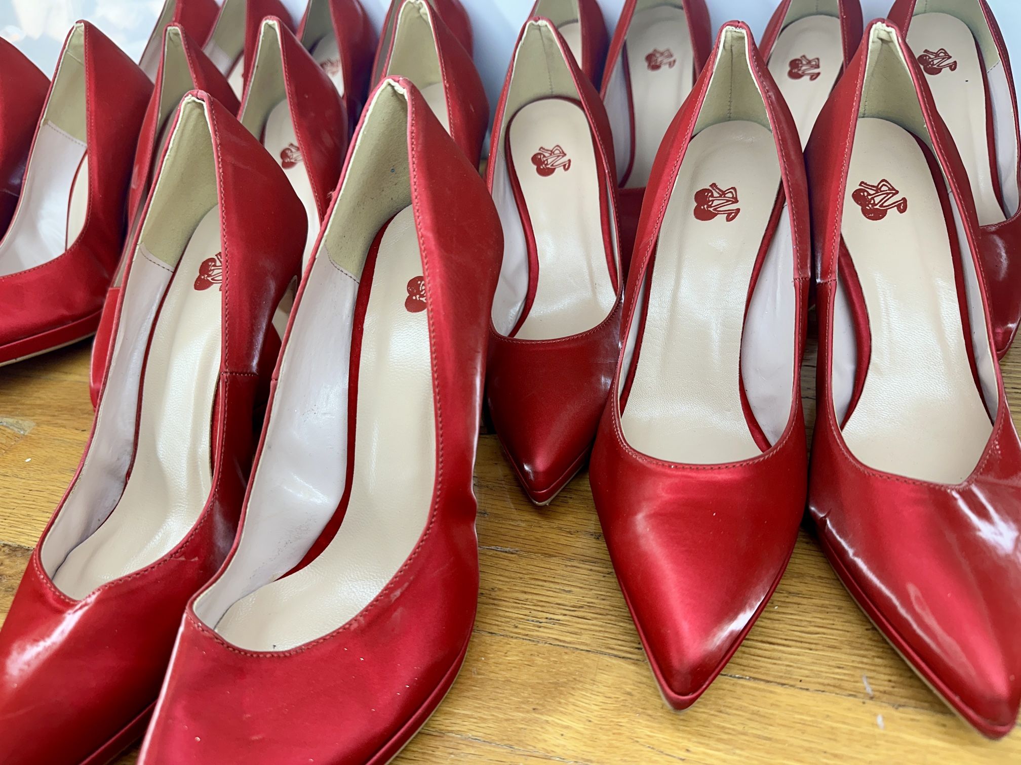 Bulk Lot of 10 Retro 1950's Red High Heel Pumps Unique, Sexy, Cosplay