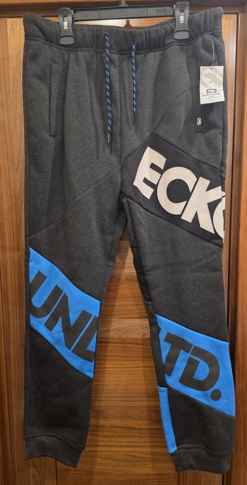 Ecko Unltd Men's Sweatpants Puff Print Colorblock Fleece Jogger