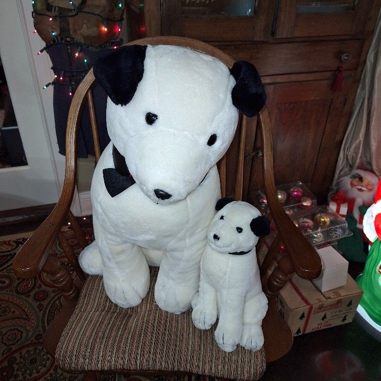 Dakin RCA Plush Dogs Nipper Chipper XL Jumbos With RCA Collar