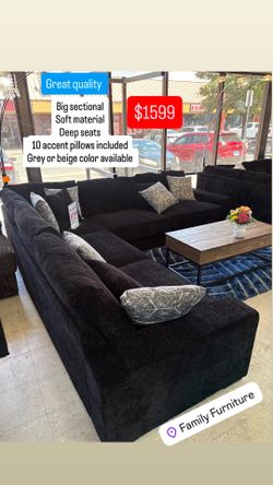 Black big sectional