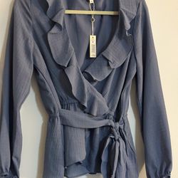 Max Studio Dusty Blue Blouse