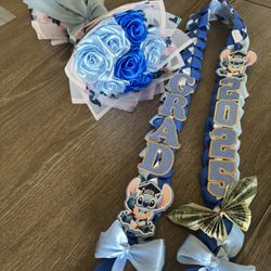 Grad Lei With Flower Bouquet 