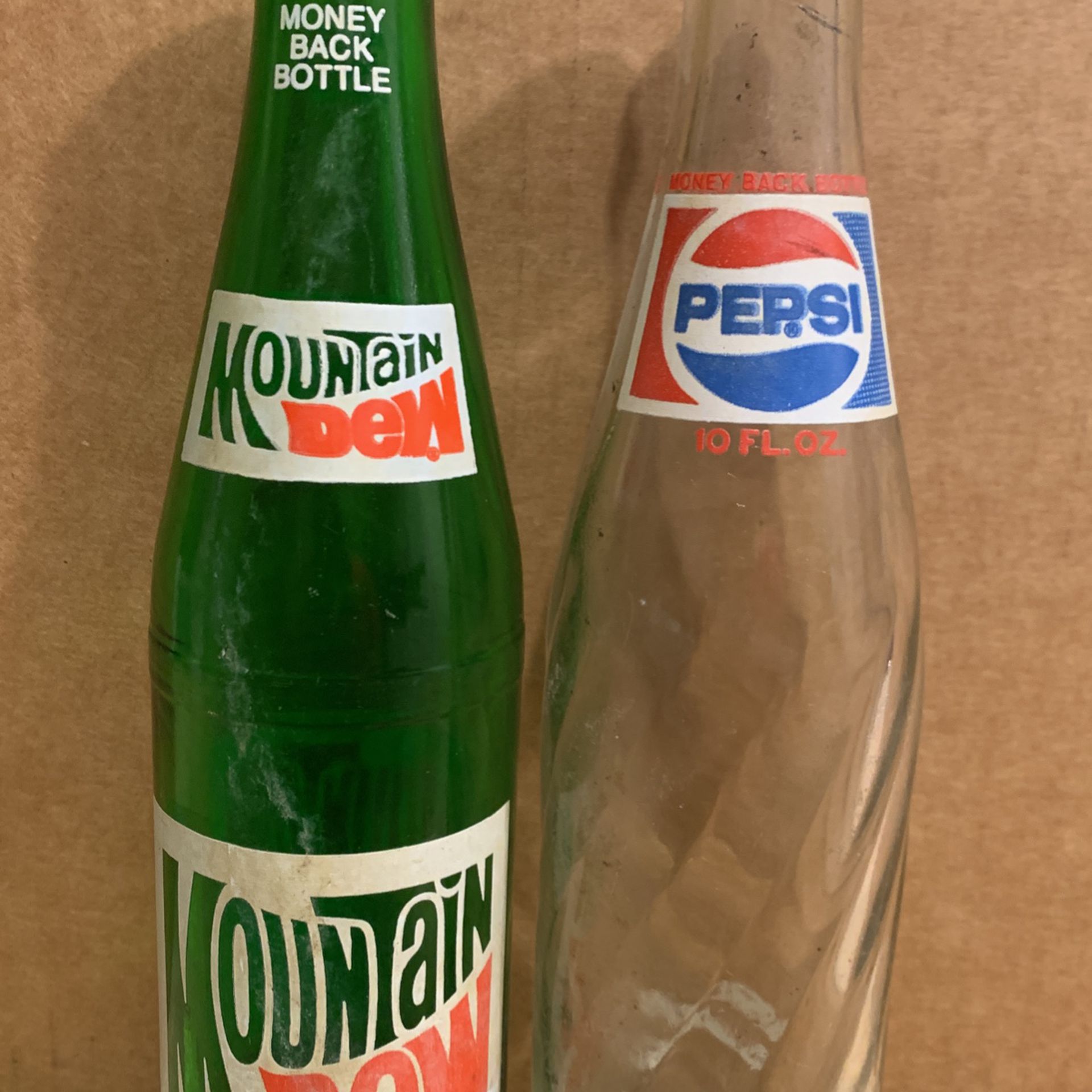 Vintage Pepsi And Mountain Dew Glass Bottles
