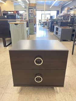 Acme Elms Wooden 2-Drawer Nightstand w/ Ring Pull Handles - Espresso